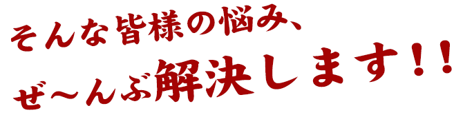 ぜ～んぶ解決します